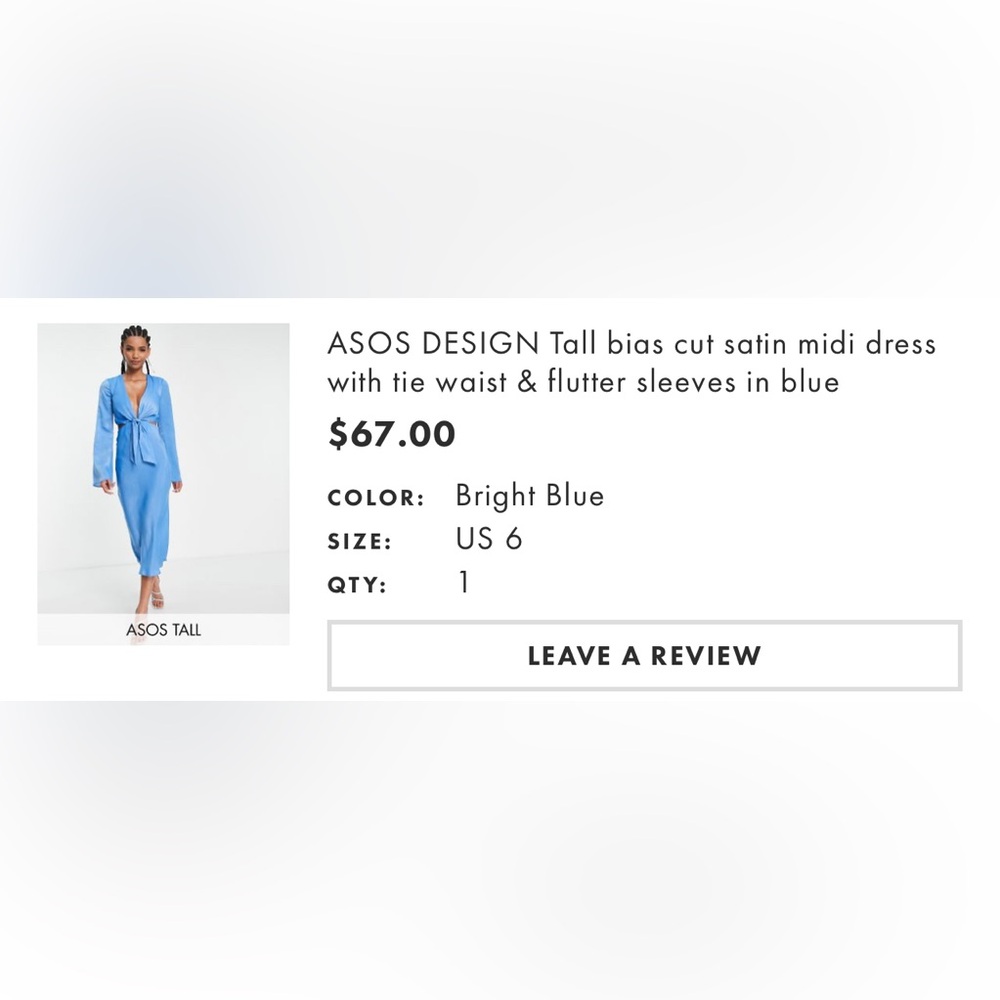 ASOS cut out blue midi dress